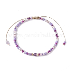 Браслеты из плетеных бусин из натуральных смешанных драгоценных камней и стеклянных семян BJEW-JB09529