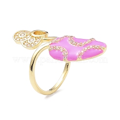 Латунные кольца для ногтей с микропаве и кубическим цирконием RJEW-D115-03G-B