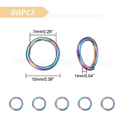 80 шт. Открытые соединительные кольца из нержавеющей стали 304 STAS-UN0044-90