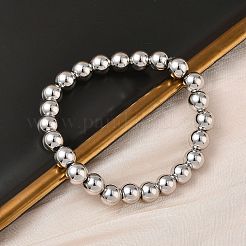 Латунные круглые браслеты из бисера для мужчин и женщин&nbsp;BJEW-B148-05E-P