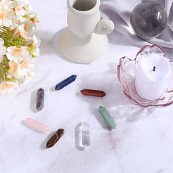 7 чакра ограненные натуральные смешанные камни с двойными концами лечебные камни&nbsp;G-BBC0001-48