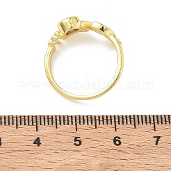 Muttertags-Fingerringe aus Messing mit Mikropavé-Zirkonia für Damen&nbsp;RJEW-K261-15A-G