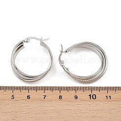 Серьги-гвоздики с тройным кольцом из нержавеющей стали 304&nbsp;EJEW-P324-08P