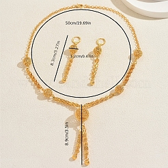 Винтажные серьги и колье из сплава с полыми круглыми кисточками для женщин&nbsp;GB9842