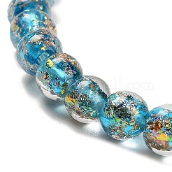 Нити стеклянных бусин из дихроичной фольги ручной работы DICH-U001-02G