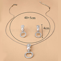 Комплекты из ожерелий и серег-гвоздиков из сплава колец FS-WG38D5D-01