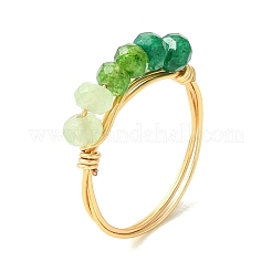 Bagues de doigt en jade naturel teint de Malaisie pour femmes&nbsp;RJEW-JR01108