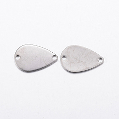 変色しにくい304ステンレススチールリンクコネクター  ティアドロップ  ステンレス鋼色  15x10x0.8mm  穴：1.2mm&nbsp;STAS-L200-09P
