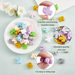 24шт 12 цвета кактуса силиконовые бусины JX324A-01