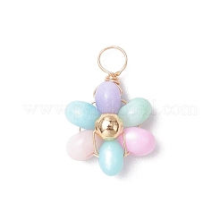 Подвески-цветы из натуральной окрашенной пресноводной ракушки PALLOY-JF03768-01