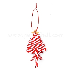Décorations de pendentif en argile polymère faites à la main en sucette pour arbre de Noël&nbsp;LS-HJEW-P017-02C