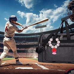 Decorazioni pendenti con perline da baseball in legno&nbsp;HJEW-SW00121