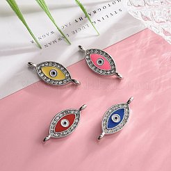 Соединители звеньев сплава горный хрусталь&nbsp;LS-ALRI-H249-26x10x2mm-PM