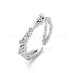 Кольца-манжеты из прозрачного кубического циркония&nbsp;RJEW-G337-18P