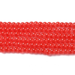 Perles rondes en verre imitation jade&nbsp;X-DGLA-Q021-4mm-32