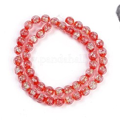 Ручная работа золотой фольги Lampwork бисер пряди LAMP-Q002-01G