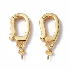 Застежки-твистеры из латуни с микропейвом и прозрачным фианитом KK-P223-42G