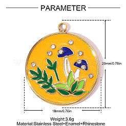 Подвески из нержавеющей стали 304 с эмалью&nbsp;STAS-OY008-09G