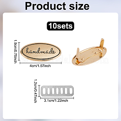 10 ensemble d'étiquettes métalliques pour sacs faits à la main en alliage&nbsp;DIY-AN0001-10
