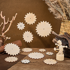 18 шт. 3 стиля шестеренок необработанные деревянные детали&nbsp;WOOD-OC0004-30