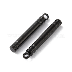 304ステンレスペンダント  コラムバーチャーム  ブラック  23x3mm  穴：1.8mm&nbsp;STAS-Z062-01EB