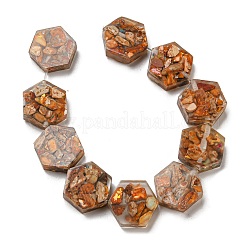 Окрашенная натуральная императорская яшма с нитями смоляных бусин G-G083-D04-01