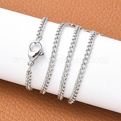 Устойчивые к потускнению классические простые ожерелья из нержавеющей стали 304 для мужчин и женщин с панцирным звеном STAS-O037-114P