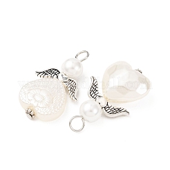 7 шт. 7 стиля стеклянные жемчужные круглые бусины и бусины из АБС-пластика имитация жемчуга подвески PALLOY-JF04094