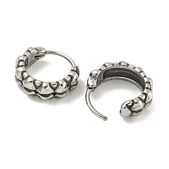 316サージカルステンレスフープピアス  リング  アンティークシルバー  14x4.5mm&nbsp;EJEW-D096-09F-AS