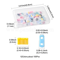 100шт 12 стиля стеклянные бусины с 2 отверстиями SEED-FS0001-43