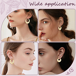 4 пара 4 стилей массивных серег-колец из латуни с покрытием для женщин EJEW-BBC0001-94