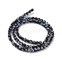 Handgefertigte Murano bösen Blick runde Perle Stränge&nbsp;LAMP-L055-4mm-18