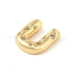 Colgante de circonita cúbica transparente micro pavé de latón&nbsp;KK-Z046-01G-U