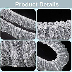 5 ярд полиэстеровой плиссированной цветочной кружевной отделки OCOR-GF0003-89B