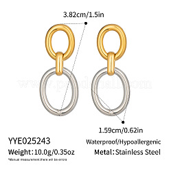 Pendientes colgantes de acero inoxidable 304 de dos tonos&nbsp;PC0327-1