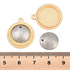 合金カボションセッティングペンダント  キャップ付き  プラチナ·ゴールデン  フラットラウンド  22x19x3mm  穴：1.8mm  トレイのサイズ：14mm&nbsp;FIND-G112-02D