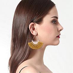 Orecchini di nappa di filo&nbsp;EJEW-K046-11G