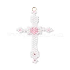 Подвески-кресты из стеклянного бисера PALLOY-MZ00947