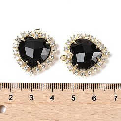 Подвески в форме сердца из натурального обсидиана&nbsp;G-I382-03G-04