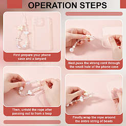 4 шт. 2 стиля ремешок для мобильного телефона с цепочкой из смоляных бусин&nbsp;AJEW-AN0007-47