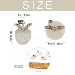 10 шт. яблоко драгоценный камень подвеска кристалл кварц исцеление натуральный камень подвески розовая серебряная пряжка для ювелирных изделий ожерелье серьги изготовление ремесел&nbsp;JX525F