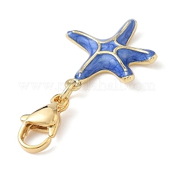 Подвесные украшения из латунной эмали в виде морских звезд&nbsp;HJEW-JM04082