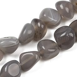 Серые натуральные бусины из агата  G-L630-F01-01J