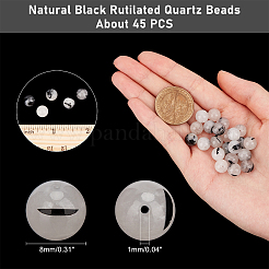 Нити бусин из натурального черного рутилированного кварца G-AR0003-57