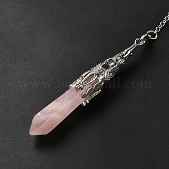 Wünschelrutenpendel aus gemischten Edelsteinen/Glas&nbsp;G-H285-06P