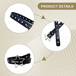 Ремни-цепочки из искусственной кожи с застежками в виде звезд из сплава DIY-WH20007-285A