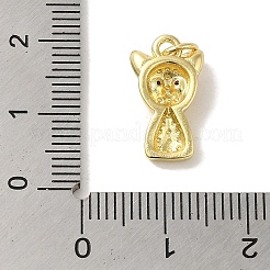 Обшивка стойки латунь микропаве кулоны с черным фианитом&nbsp;KK-P267-30G