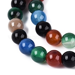 Brins de perles d'agate naturelle (teintes et chauffées)&nbsp;G-Q604-6MM-01