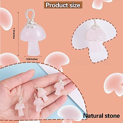 Природного розового кварца подвески PALLOY-SW0004-08