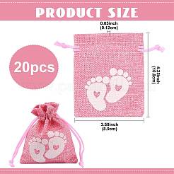 Borse con coulisse in poliestere a forma di impronta di bambino&nbsp;ABAG-FZC0001-01B